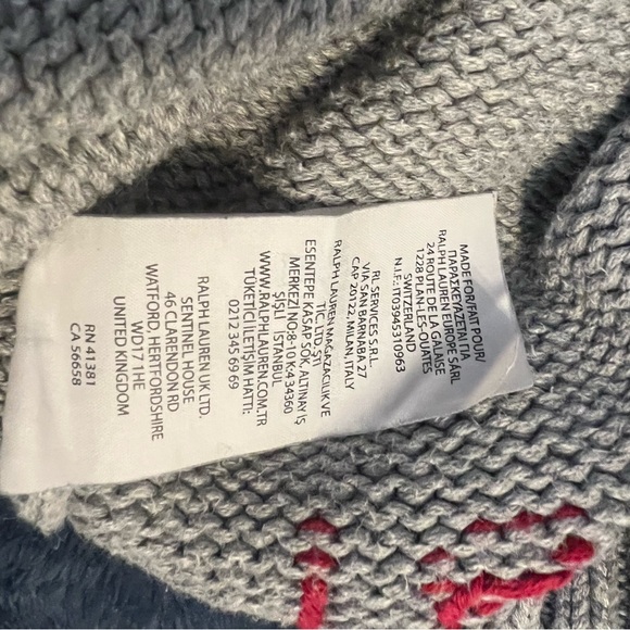 Polo Ralph Lauren Sweater Boys Kids 8 American Flag Gray - Picture 12 of 12